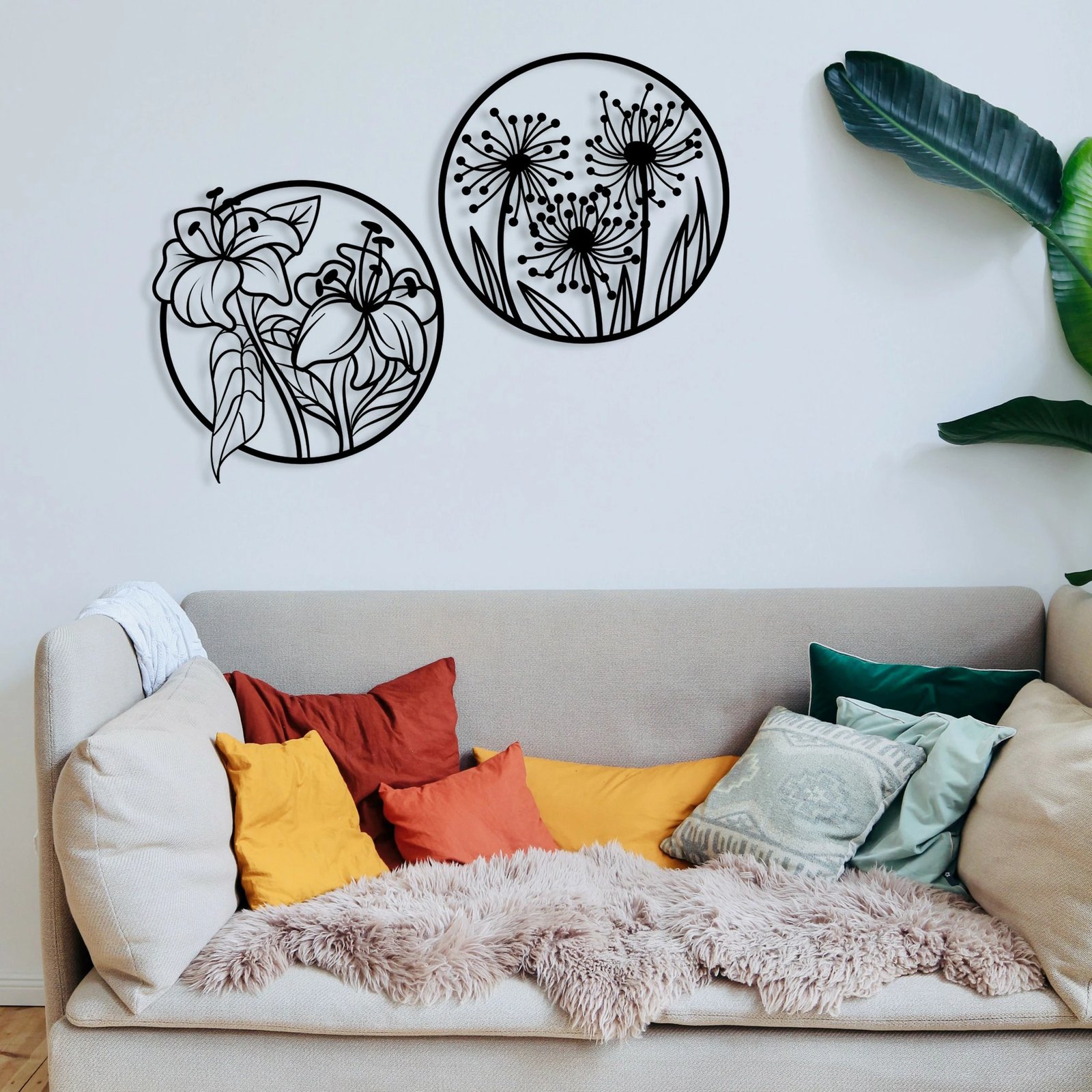 Aksesor dekorativ metalik për mur, Wallity, Mucbir, ngjyrë e zezë, 100x50cm