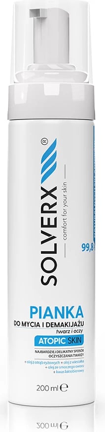 Shkumë pastruese dhe larguese grimi për femra SOLVERX, 200ml