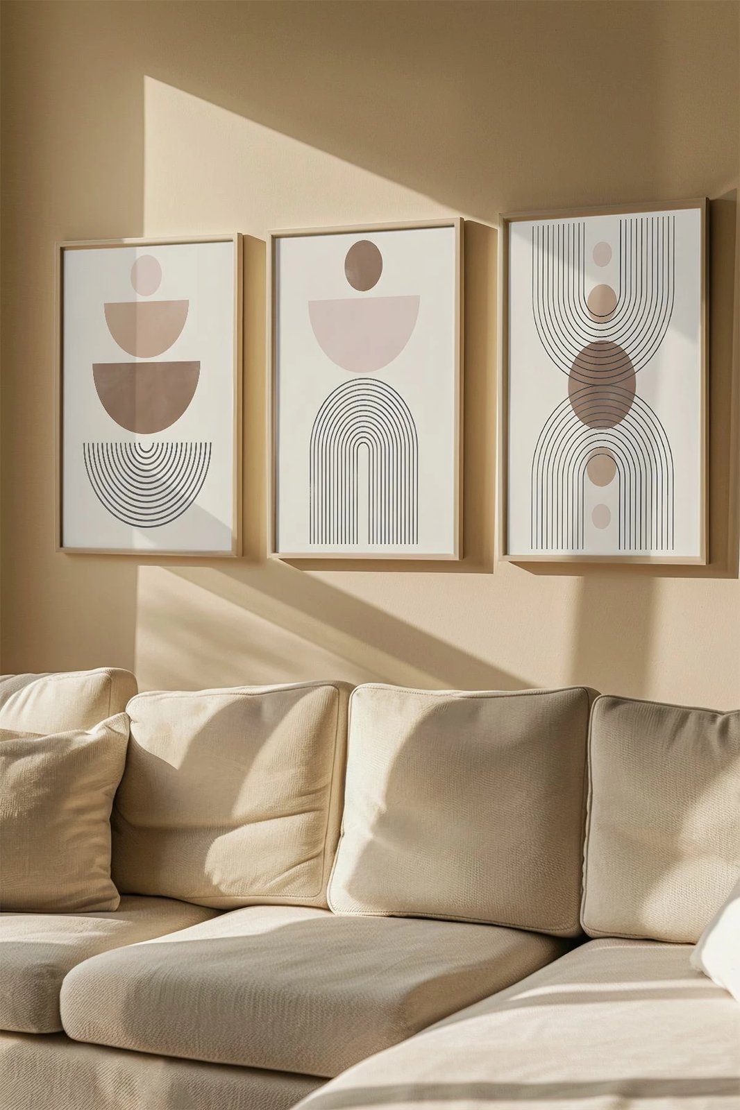 Pikturë dekorative me kornizë (3 copë), Wallity, Artvmodel38-Ahsap