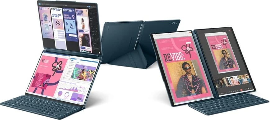 Kompjuter hibrid Lenovo Yoga Book 9 13IMU9, Intel Core Ultra 7 155U, 32 GB RAM, 512 GB SSD, 13.3" 2.8K Touch, Teal + tastierë & maus
