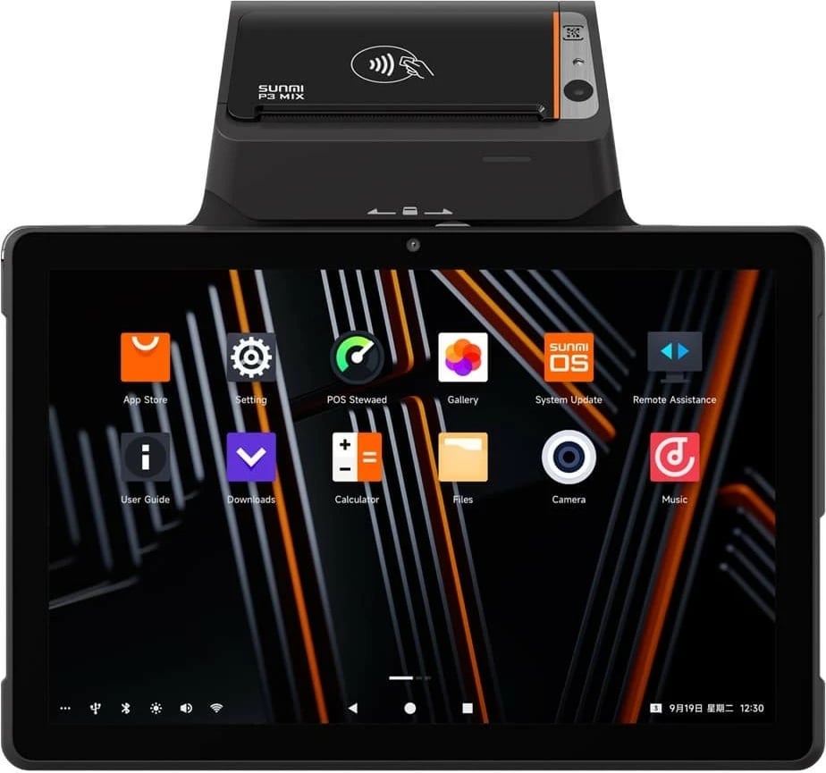 Terminal pagesash Sunmi P3 Mix, 4 GB RAM, 32 GB ROM, printer termik, 10.1", i zi/portokalli
