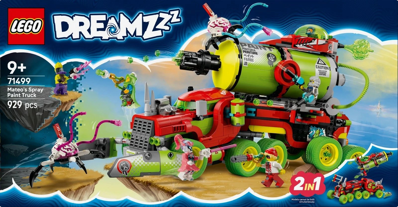 Set LEGO DREAMZzz Mateo Spray Truck 71499, 929 pjesë, për fëmijë 9+