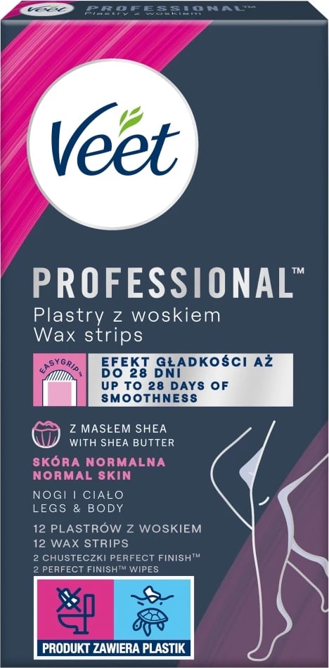 Shirita dylli për depilim Veet Professional për femra, 12 copë