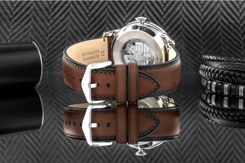 Orë dore për meshkuj Fossil, kafe