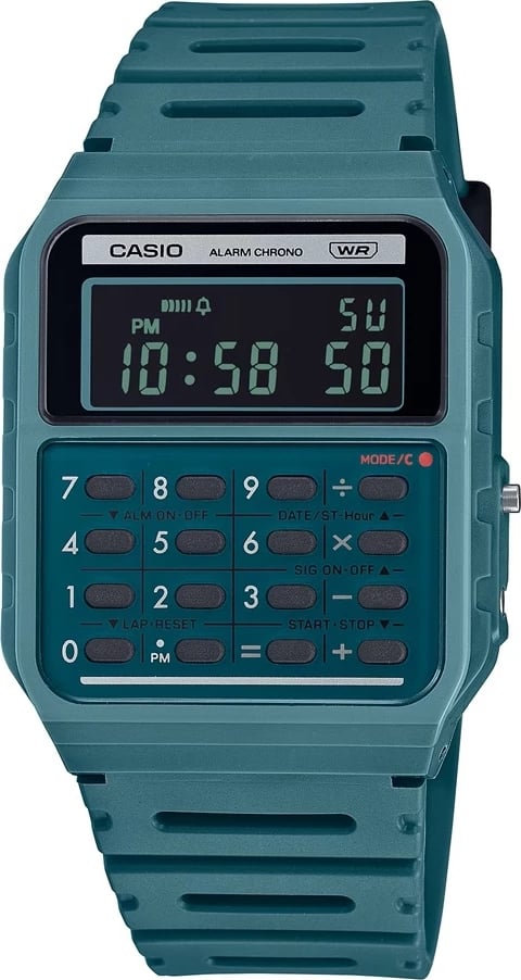 Orë dore Casio Vintage Calculator Edgy Collection unisex, jeshile