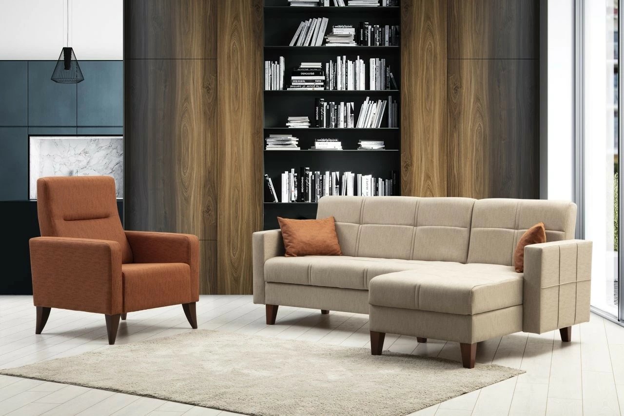 Set divanësh Atelier del Sofa, Polya L, bezhë