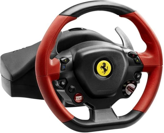 Timon lojrash Thrustmaster Ferrari 458 Spider 4460105 për Xbox One, USB, me pedale, zi e kuqe