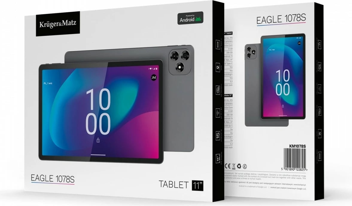 Tablet, Kruger & Matz, EAGLE 1078 (KM1078), 10.9", 6 GB RAM, 128 GB, LTE, Graphite