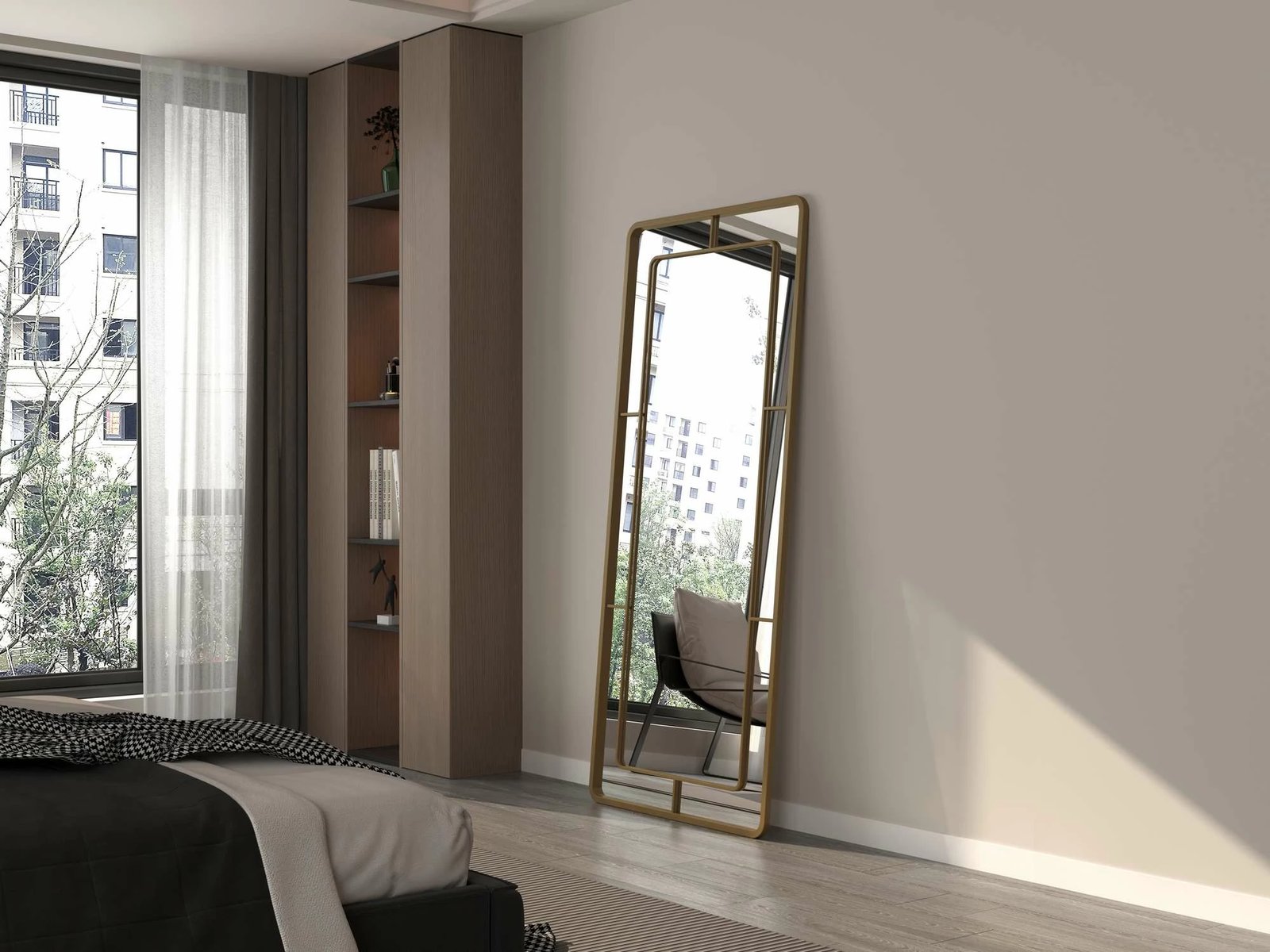 Pasqyrë e gjatë, ngjyrë ari, Skye Decor, 80x180cm