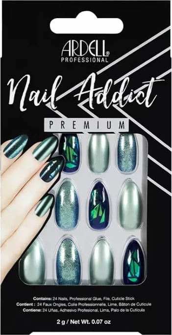 Thonj artificial Ardell Nail Addict Green Glitter Chrome unisex