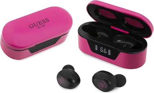 Kufje TWS Guess GUTWST31EM me Bluetooth 5.0, stacion karikimi 400mAh, Magenta Kufje TWS Guess GUTWST31EM me Bluetooth 5.0, stacion karikimi 400mAh, Magenta