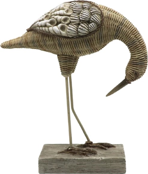 Statujë dekorative zog, polirezine, ngjyrë natyrale, 21x9x24 cm