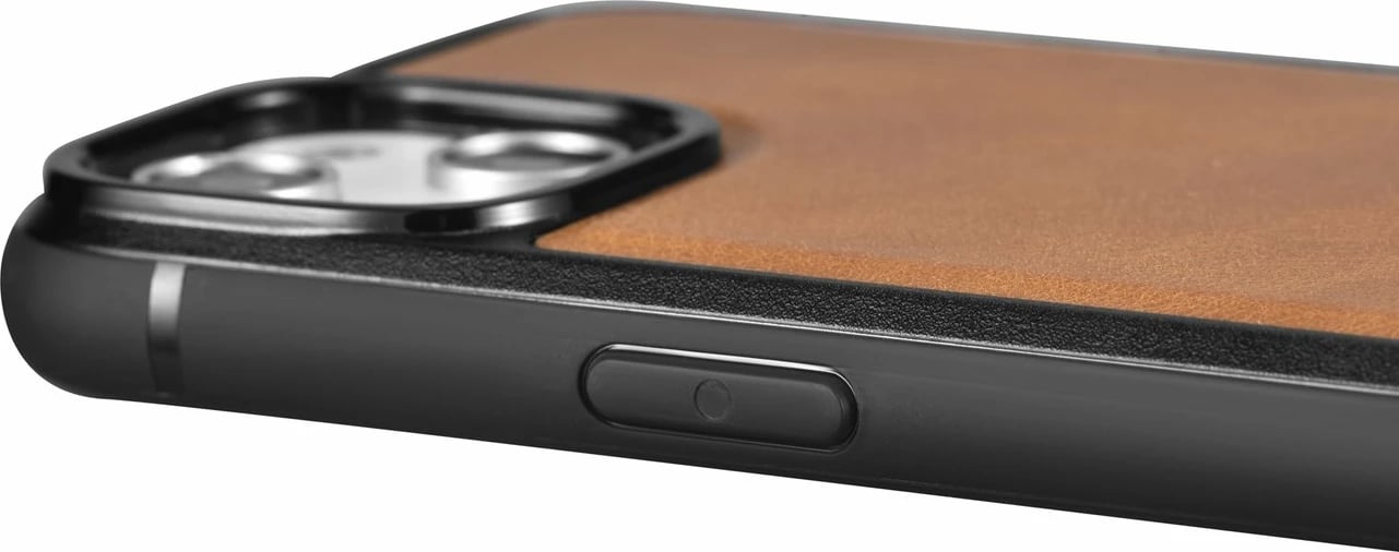 Mbështjellës iCarer për iPhone 14 Plus, lëkurë natyrale, kafe