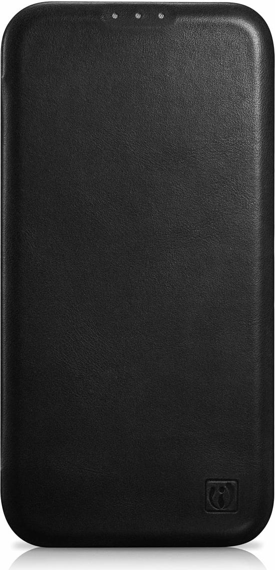 Mbështjellës iCarer Oil Wax Premium Leather Folio për iPhone 14 Plus, MagSafe, i zi