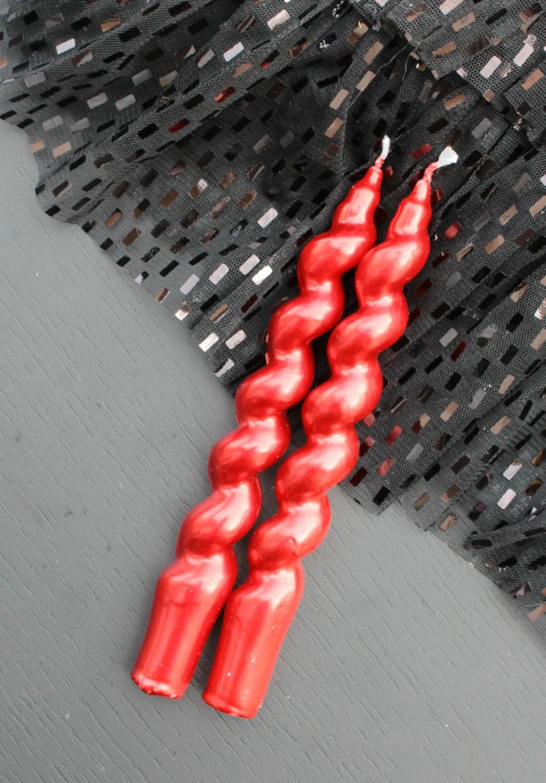 Set qirinjsh (2 copë), Evila Originals, Sedefli Burgu, të kuq