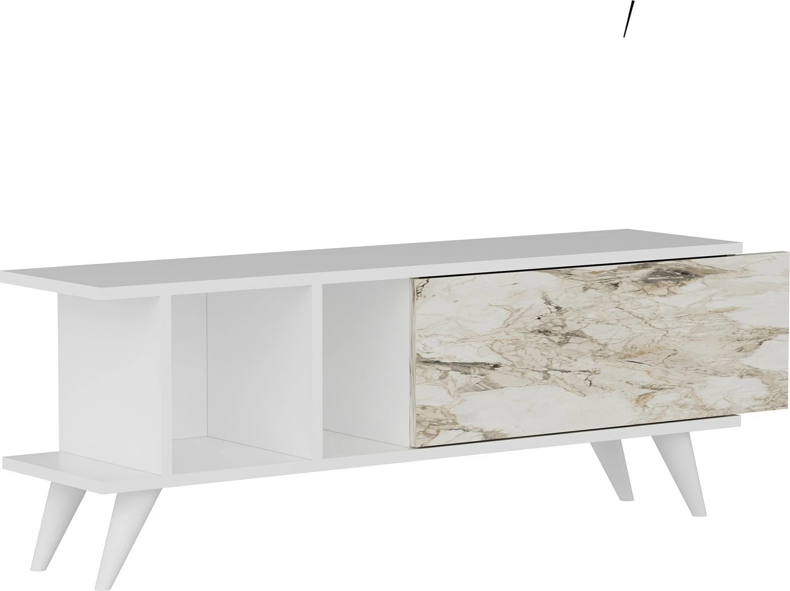 Komodë TV Hanah Home, ngjyrë e bardhë dhe mermer, Liberty