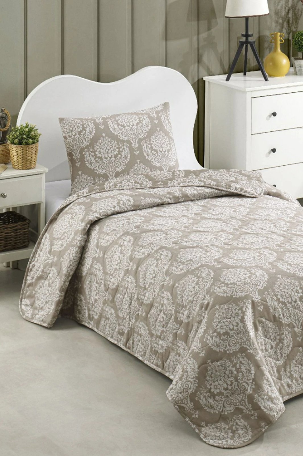 Përparëse krevati teke, ngjyrë kafe, L'Essentiel Linge de Maison