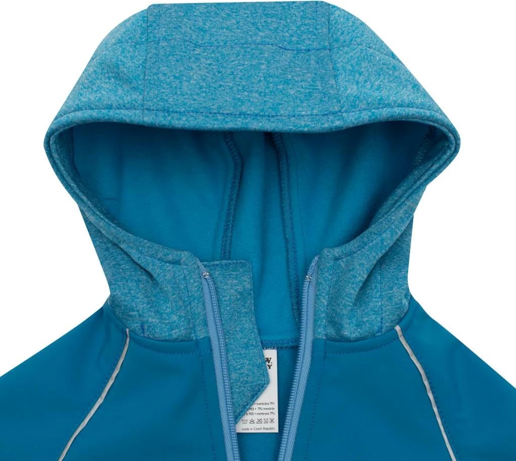 Xhaketë softshell bebe, New Baby, madhësia 98 (2-3 vjet), 3-shtresore 10,000 mm/3,000 g, kapuç, blu
