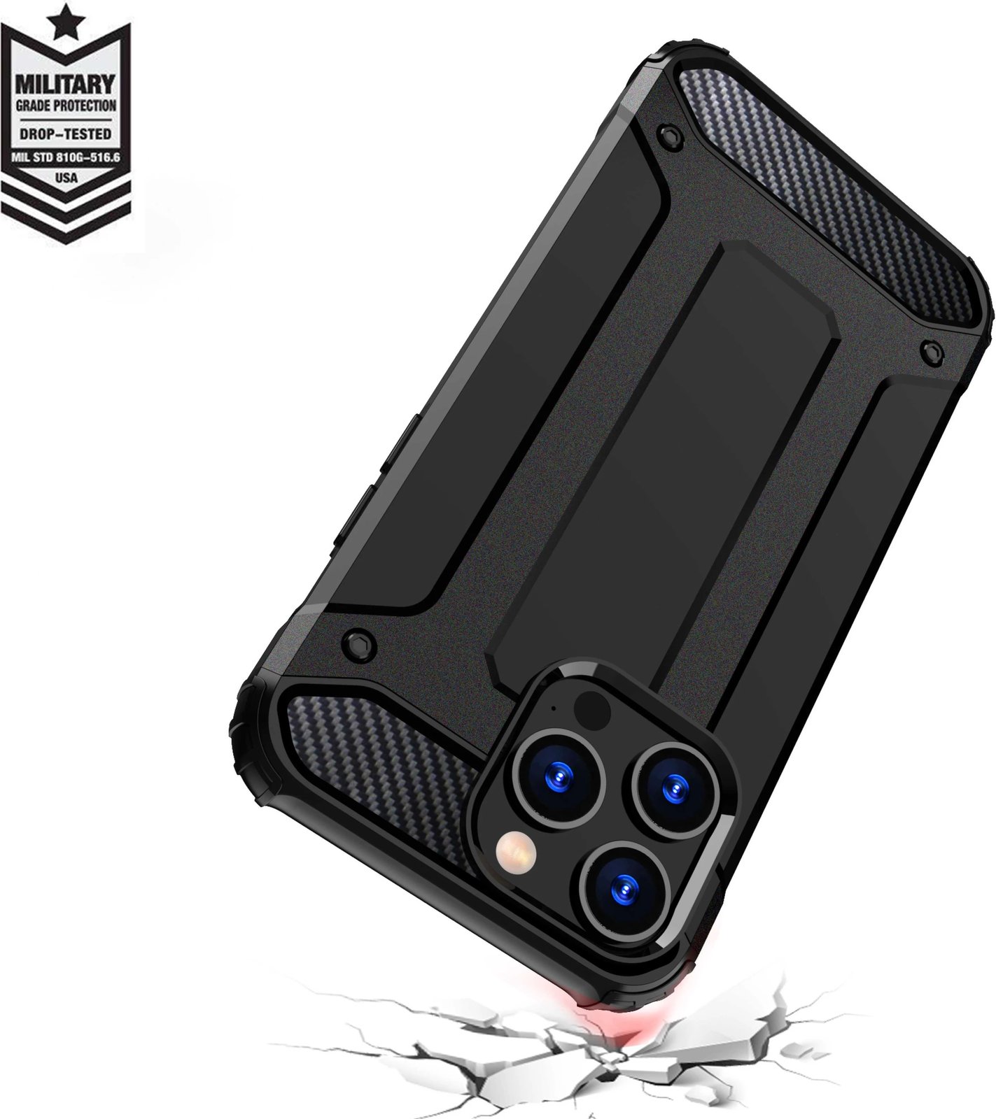 Mbështjellës Hurtel Hybrid Armor për iPhone 15 Pro Max, i zi