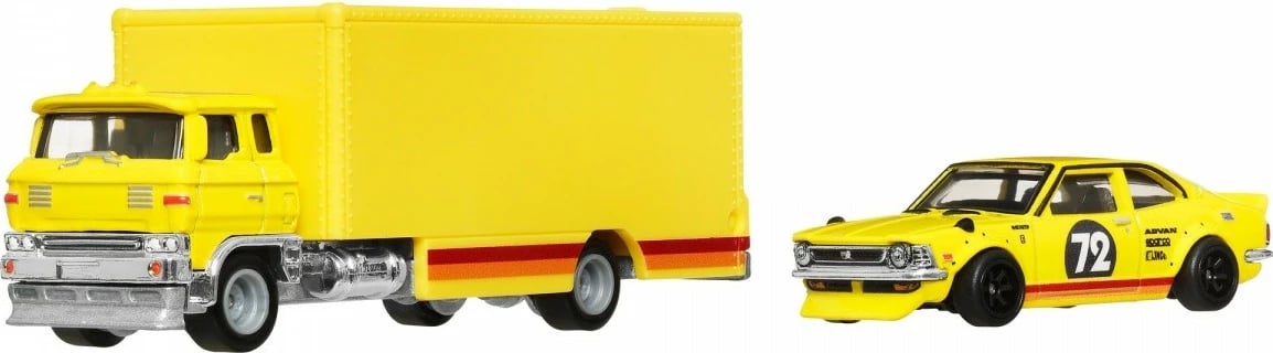 Set automjetesh Hot Wheels 50 vjetori, Toyota Corolla Levin 1972 & Sakura Sprinter, 1:64, e verdhë