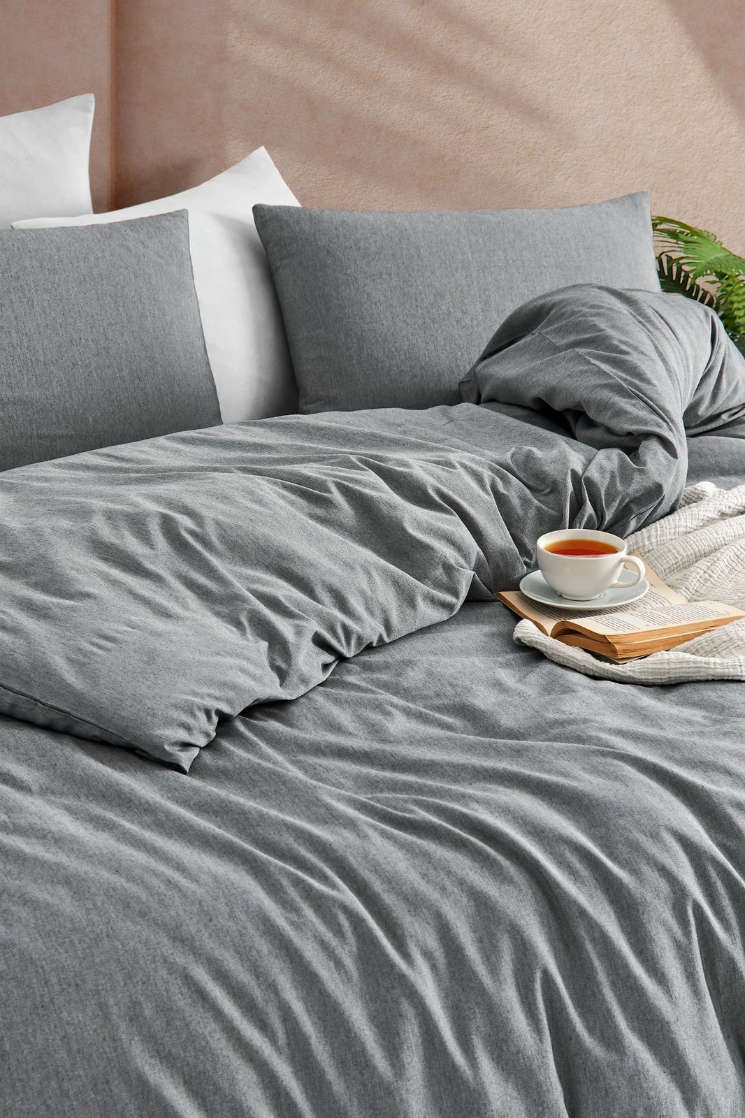 Set mbulesë për jorgan, njësh, L'essentiel, ngjyrë antracit