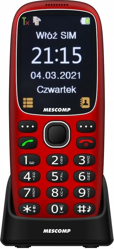 Celular Mescomp MT-166 Edgar Elegant 4G, i kuq