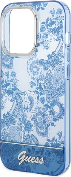 Mbështjellës Guess Porcelain Collection për iPhone 14 Pro 6.1", Kaltër Mbështjellës Guess Porcelain Collection për iPhone 14 Pro 6.1", Kaltër