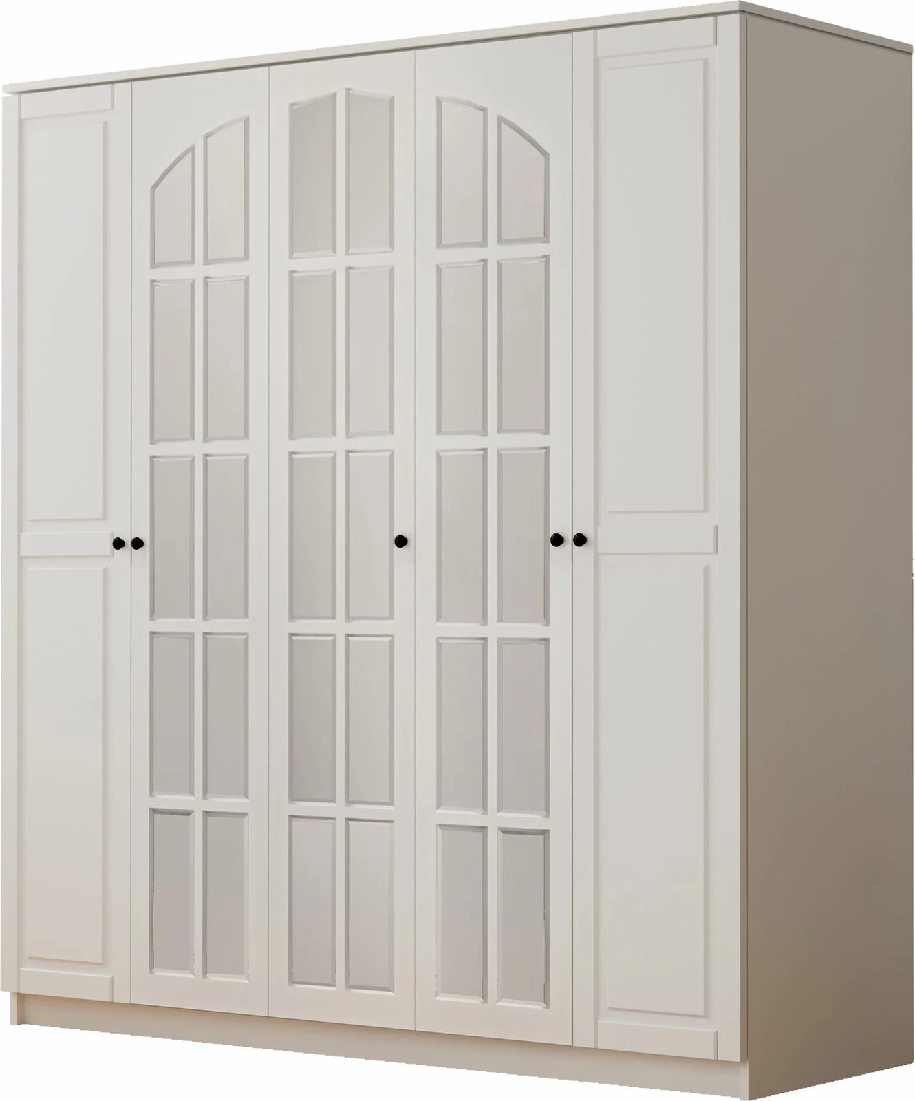 Dollap Skye Decor, ngjyrë e bardhë mat, RB-017, 175x210x52 cm