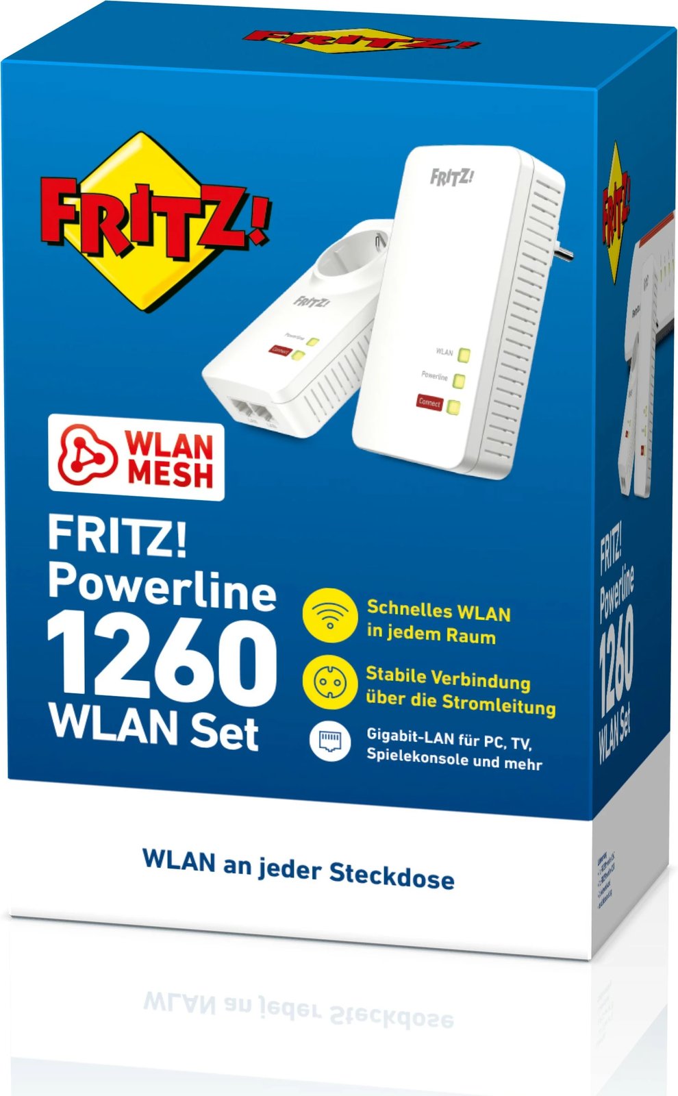 Powerline AVM FRITZ!Powerline 1260E WLAN Set, 1200 Mbit/s, e bardhë