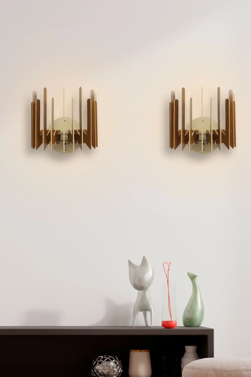 Llambë muri Opviq, model ZigZag, 2 copë, ngjyrë arre, 207-ZK2 Llambë muri Opviq, model ZigZag, 2 copë, ngjyrë arre, 207-ZK2