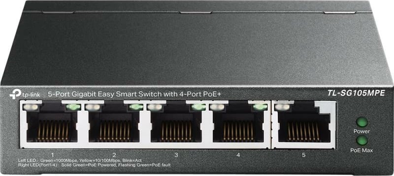 Switch TP-Link TL-SG105MPE 5 porta Gigabit 4x PoE+ metal