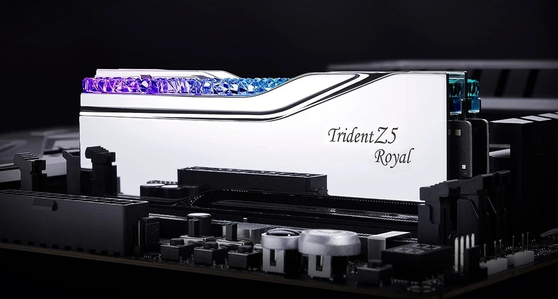 RAM Memorje G.SKILL Trident Z5 Royal F5-6800J3445G32GX2-TR5S, 64 GB (2x32 GB), DDR5, Silver, RGB