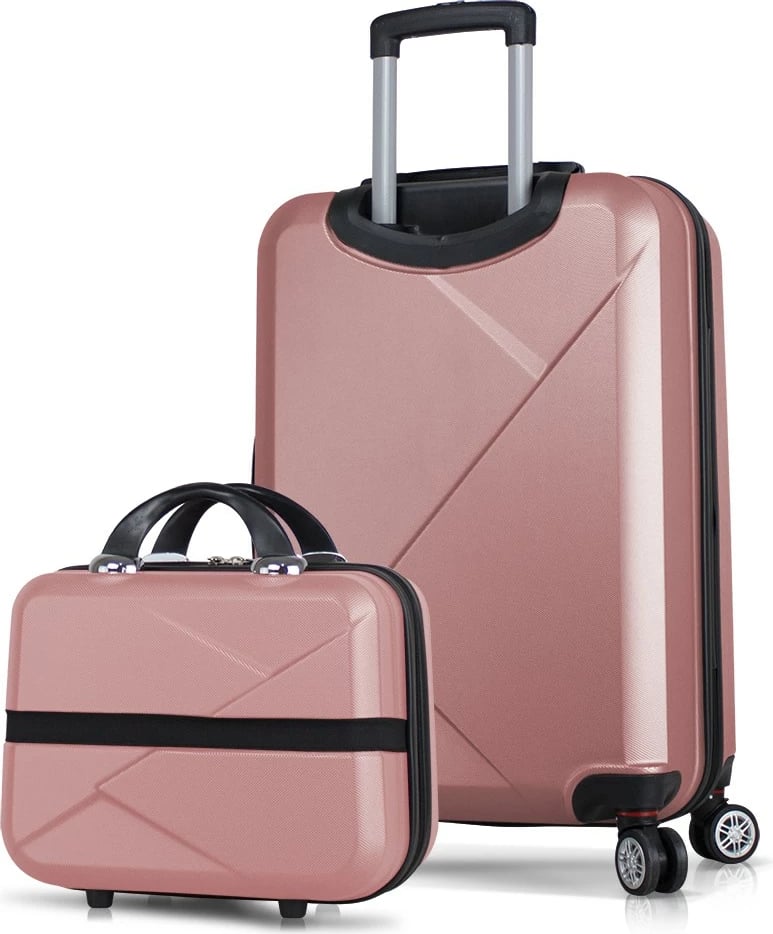 Set valixhesh (2 copë), ngjyrë rozë gold, Zoozie Bags, 8282