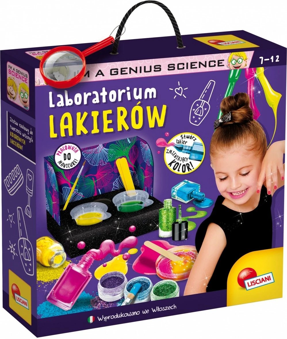 Set shkencor Lisciani I'm A Genius, Laboratori i llakut të thonjve, për vajza, 7+