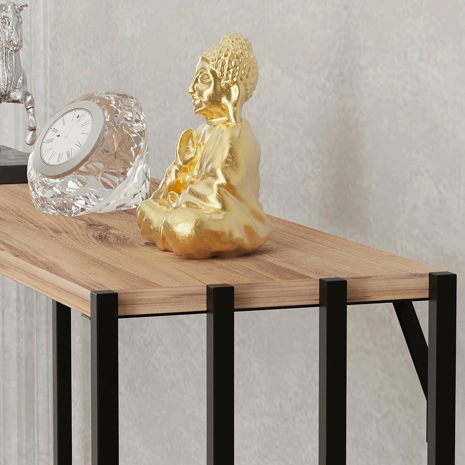 Komodë Skye Decor, ngjyrë e zezë dhe pishë Atlantike, Verona