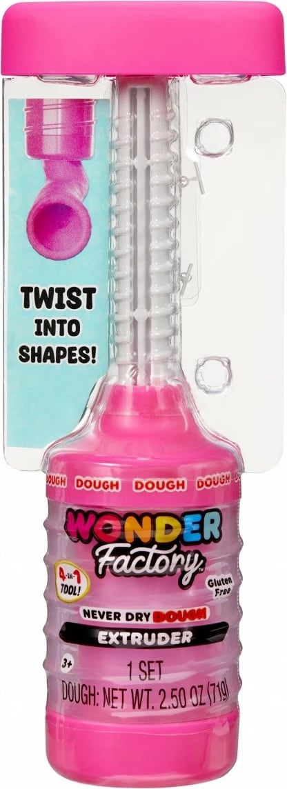 Set plastelinë modeluese MGA Wonder Factory Never Dry Dough me ekstruder, Rozë