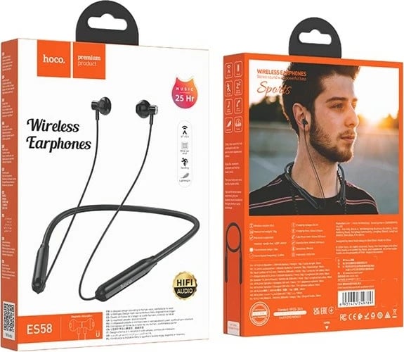 Kufje HOCO ES58, pa tela, Bluetooth, për thirrje/muzikë, e zezë