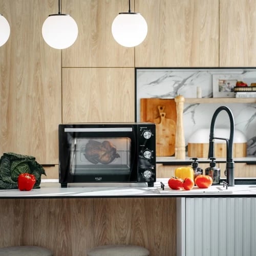 Furrë elektrike, Adler AD 6025, 35L, konvekcion + rrotisserie, 1500W, e zezë