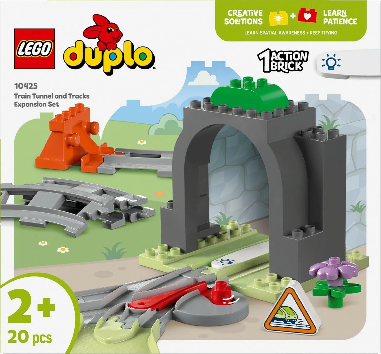 Set hekurudhe LEGO DUPLO 10425, tunel dhe shina, 20 pjesë, plastikë