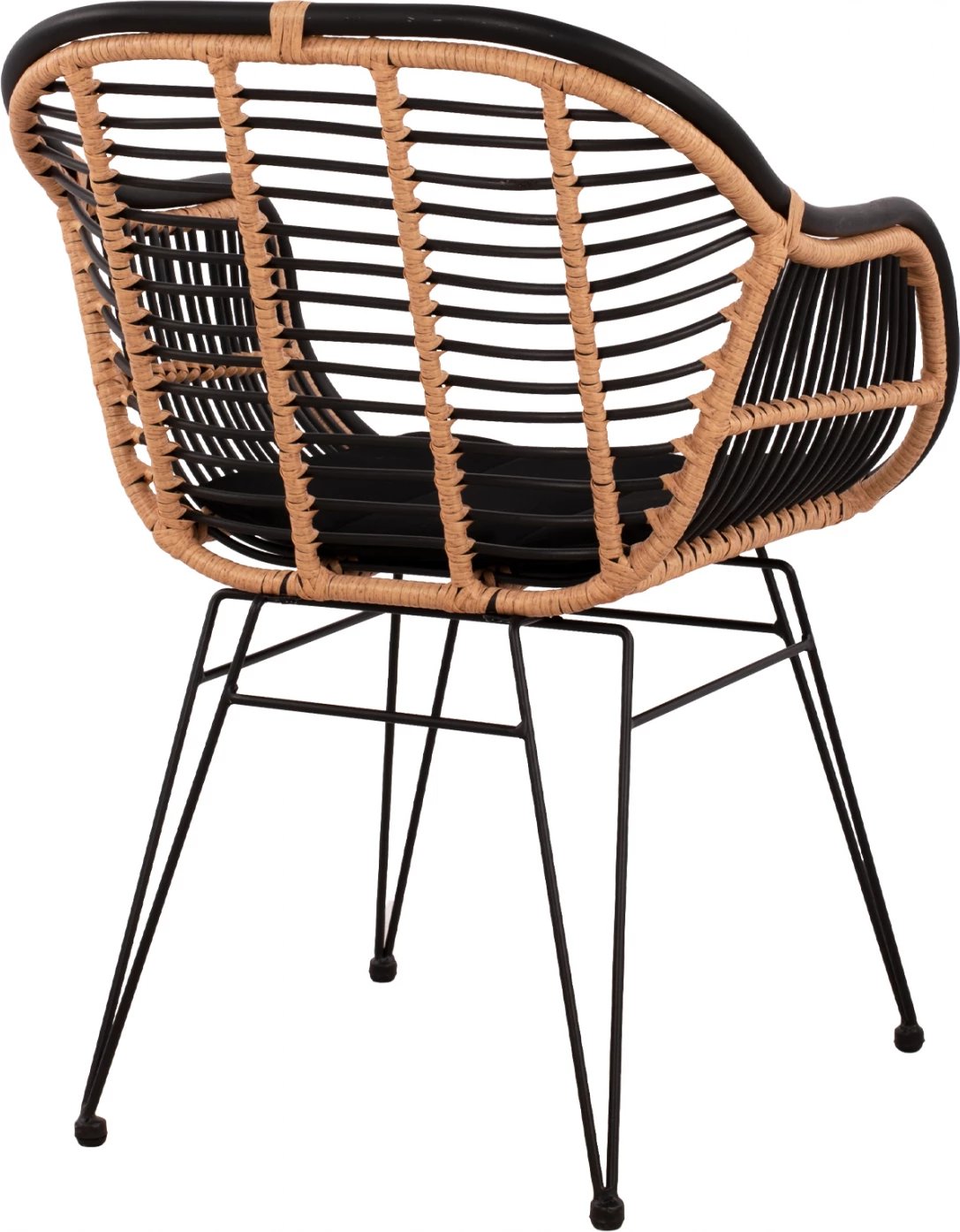 Karrige metalike Allegra me jastëkë FH5663 me thurje, ngjyrë bezhë dhe e zezë, 58x60x82cm