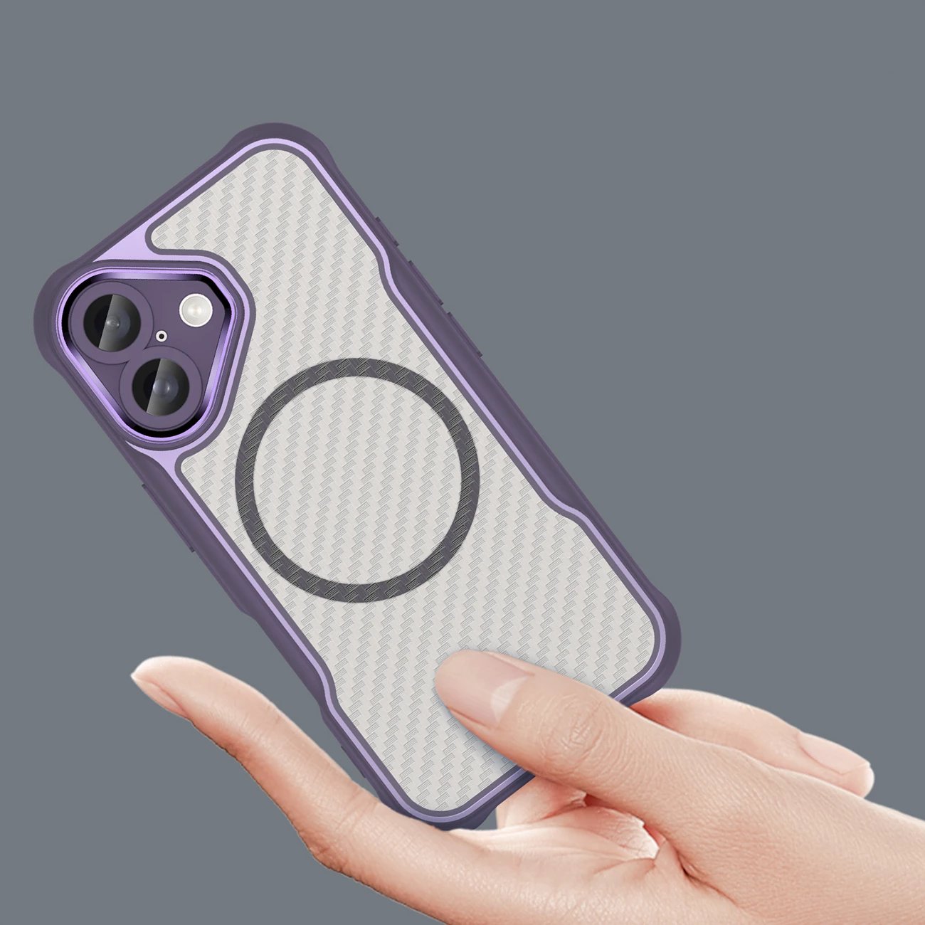 Mbështjellës Hurtel Leading Series MagSafe për iPhone 16 Plus, TPU, Vjollcë
