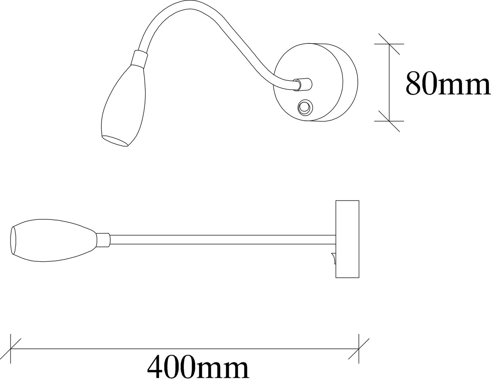 Llambë muri Opviq, për lexim, e zezë, 3251