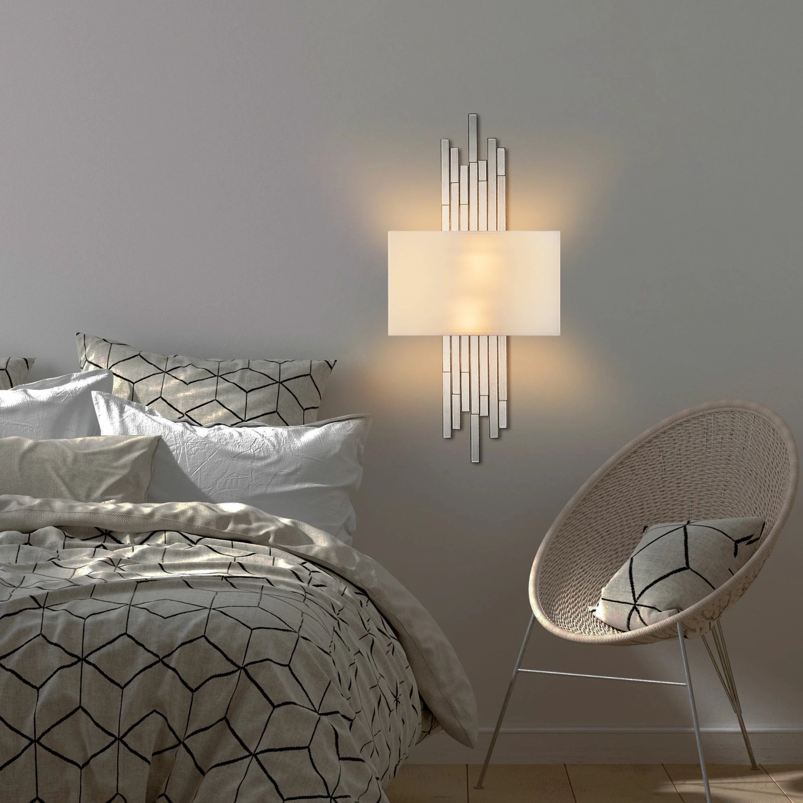 Llambë muri Opviq, Axıs - 15121, metal dhe pëlhurë, e bardhë