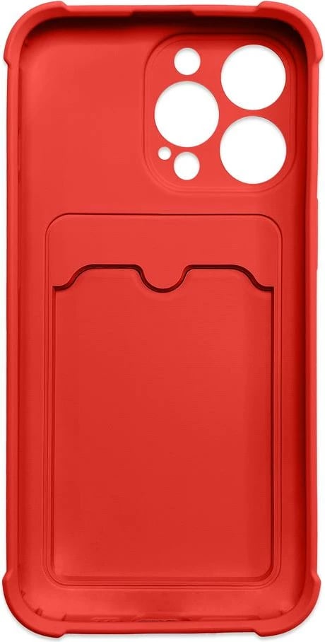 Mbështjellës Hurtel Card Armor Case për Xiaomi Redmi 10X / Redmi Note 9, xhep për kartela, silikon, Kuq