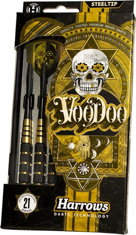 Shigjeta steeltip Harrows, unisex, të zeza dhe të arta