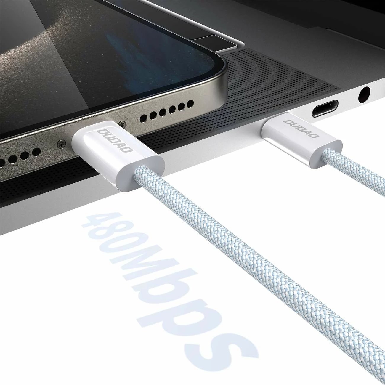 Kabllo USB-C në USB-C Dudao L6C, 2m, 30W, blu e çelët