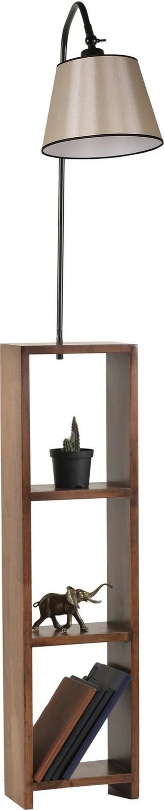 Llambë dyshemeje Opviq, Stelo, e zezë, me rafte, Pramit 15-3