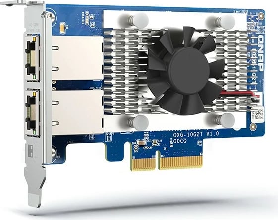 Kartë rrjeti QNAP QXG-10G2T, PCIe, 2x RJ-45, 10Gbps, Blu Kartë rrjeti QNAP QXG-10G2T, PCIe, 2x RJ-45, 10Gbps, Blu