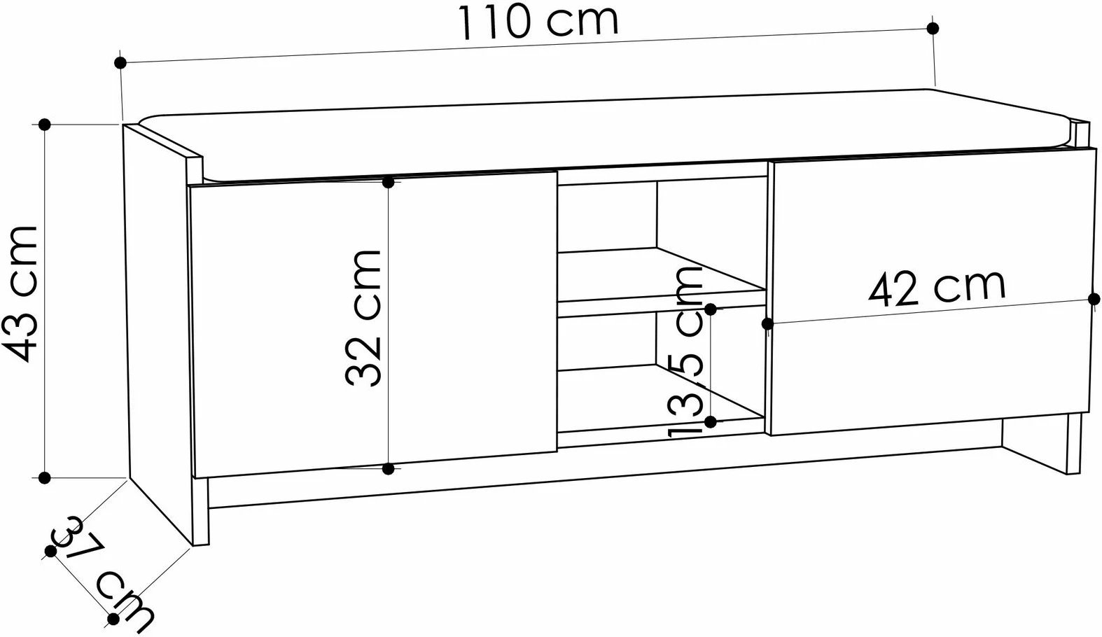 Dollap këpucësh Skye Decor, ngjyrë lisi i errët