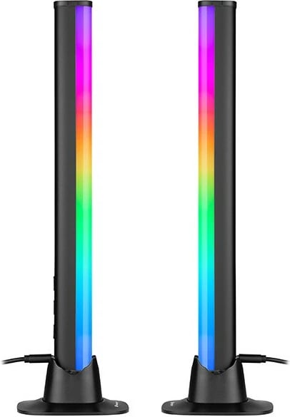 Set llamba RGB tavoline Tracer TRAOSW47008, kontroll me aplikacion Tuya, LED, USB, E zezë, 2 copë
